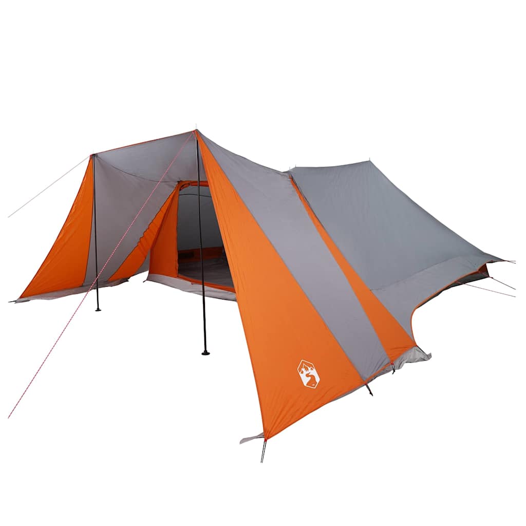 vidaXL Tipi Tent with Roof Grey and Orange 660 x 456 x 200 cm Taffeta