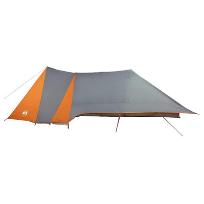 vidaXL Tipi Tent with Roof Grey and Orange 660 x 456 x 200 cm Taffeta