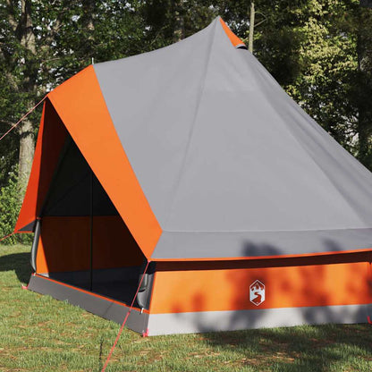 vidaXL Tipi Tent with Roof Grey and Orange 400 x 346 x 250 cm Taffeta