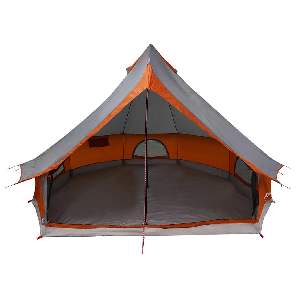 vidaXL Tipi Tent with Roof Grey and Orange 400 x 346 x 250 cm Taffeta