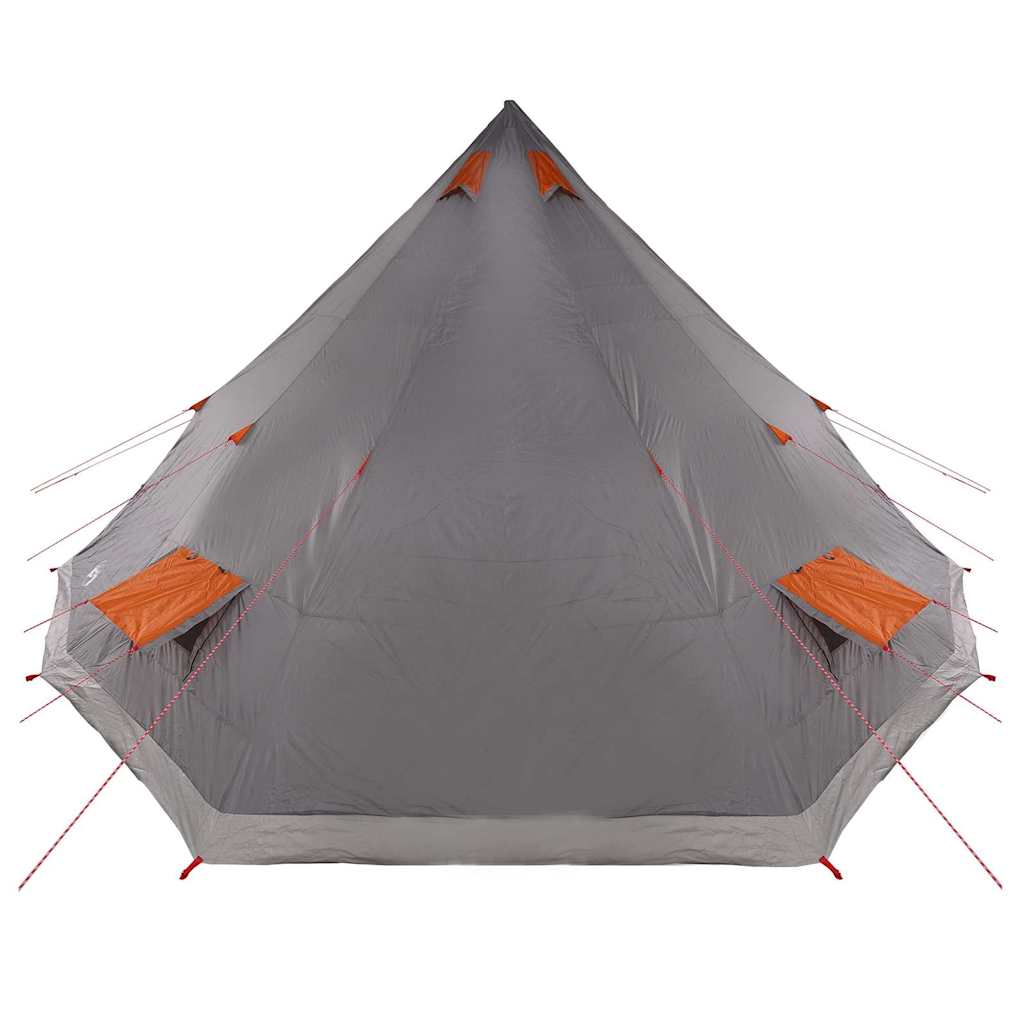 vidaXL Tipi Tent with Roof Grey and Orange 560 x 560 x 300 cm Taffeta