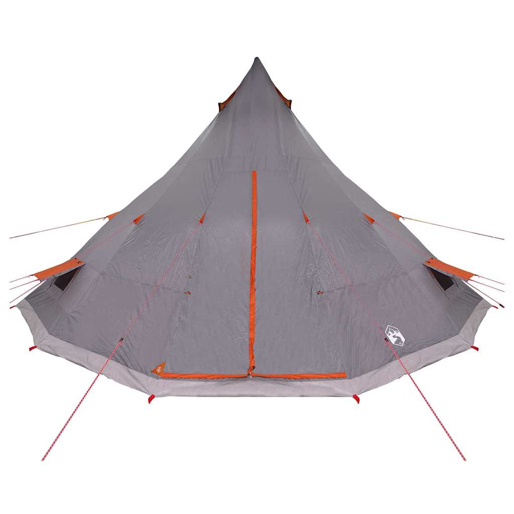 vidaXL Tipi Tent with Roof Grey and Orange 560 x 560 x 300 cm Taffeta