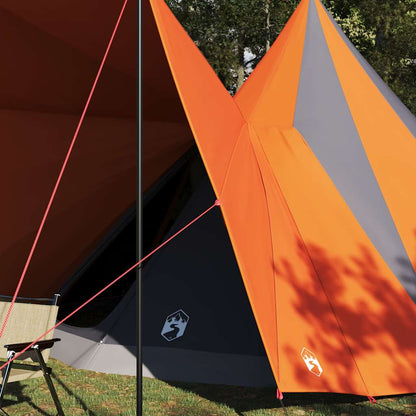 vidaXL Tipi Tent with Roof Grey and Orange 510 x 690 x 330 cm Taffeta