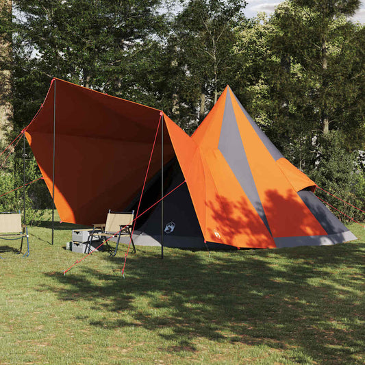 vidaXL Tipi Tent with Roof Grey and Orange 510 x 690 x 330 cm Taffeta