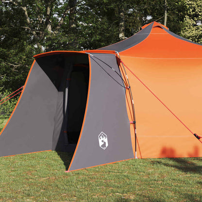vidaXL Tipi Tent with Roof Grey and Orange 492 x 492 x 275 cm Taffeta
