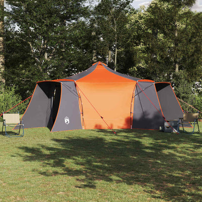 vidaXL Tipi Tent with Roof Grey and Orange 492 x 492 x 275 cm Taffeta