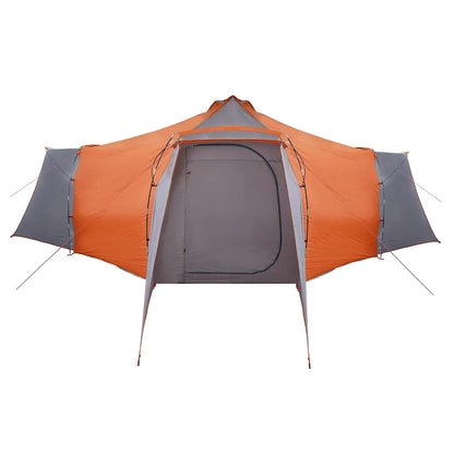 vidaXL Tipi Tent with Roof Grey and Orange 492 x 492 x 275 cm Taffeta