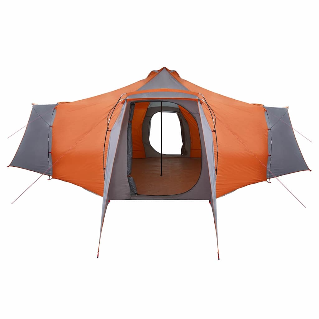vidaXL Tipi Tent with Roof Grey and Orange 492 x 492 x 275 cm Taffeta