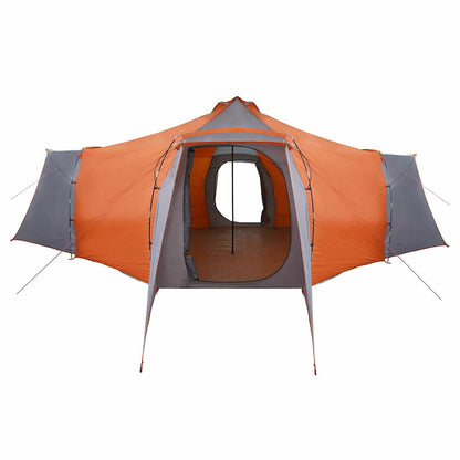 vidaXL Tipi Tent with Roof Grey and Orange 492 x 492 x 275 cm Taffeta