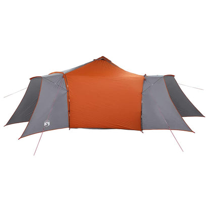 vidaXL Tipi Tent with Roof Grey and Orange 492 x 492 x 275 cm Taffeta
