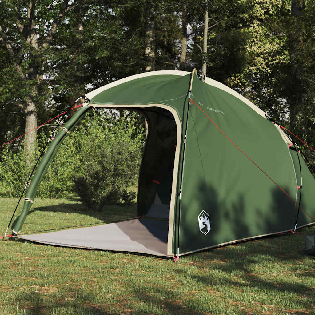 vidaXL Cabin Tent with Roof Green 370 x 230 x 185 cm Taffeta