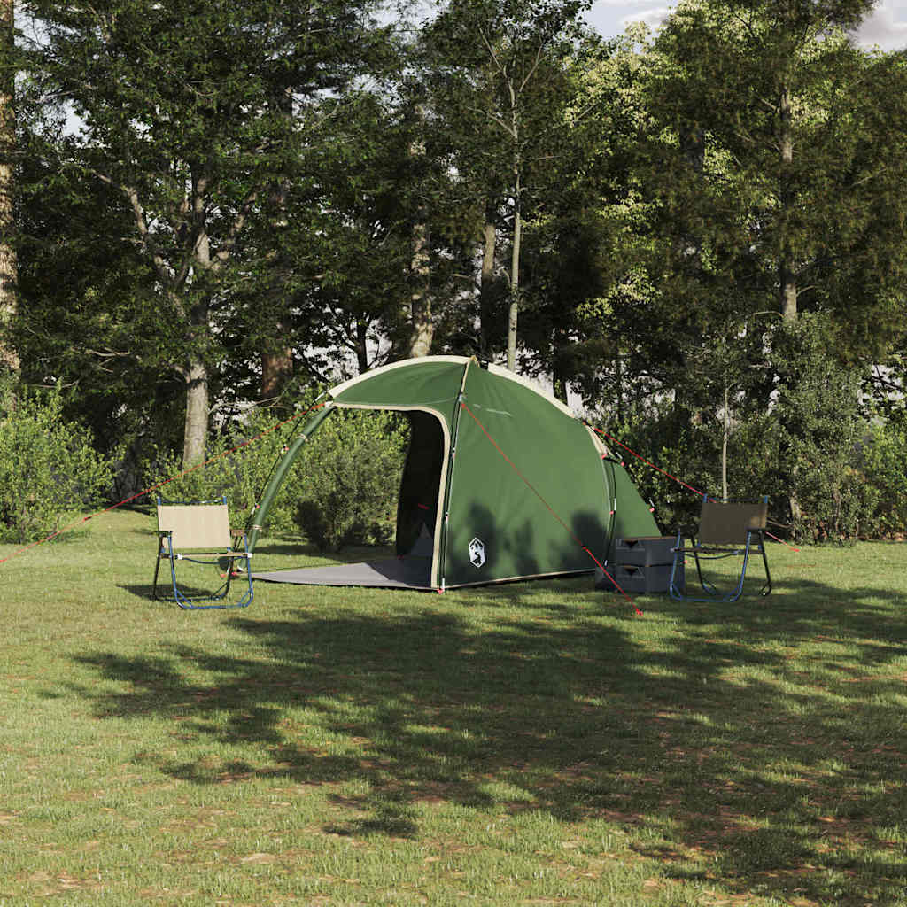 vidaXL Cabin Tent with Roof Green 370 x 230 x 185 cm Taffeta