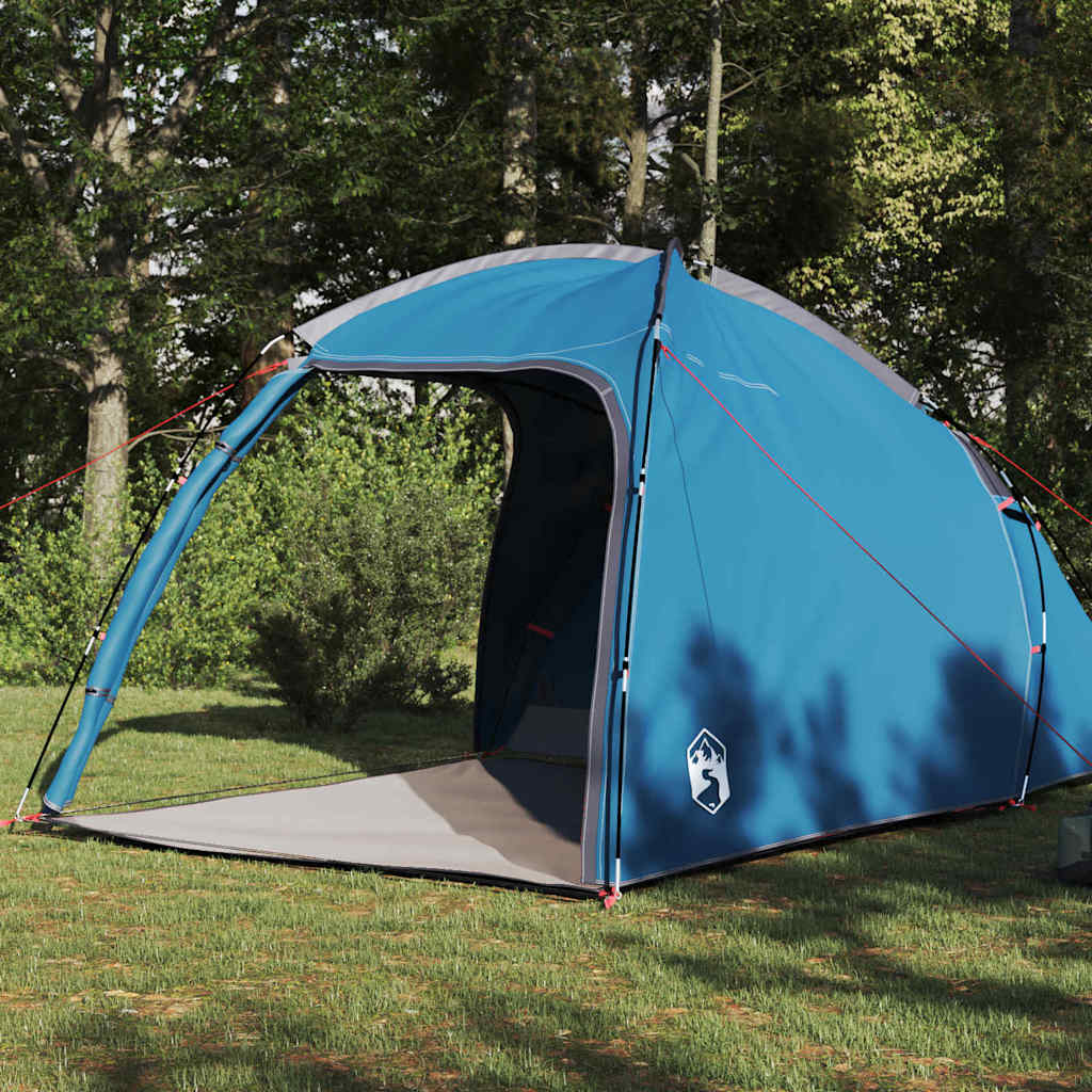 vidaXL Cabin Tent with Roof Blue 370 x 230 x 185 cm Taffeta