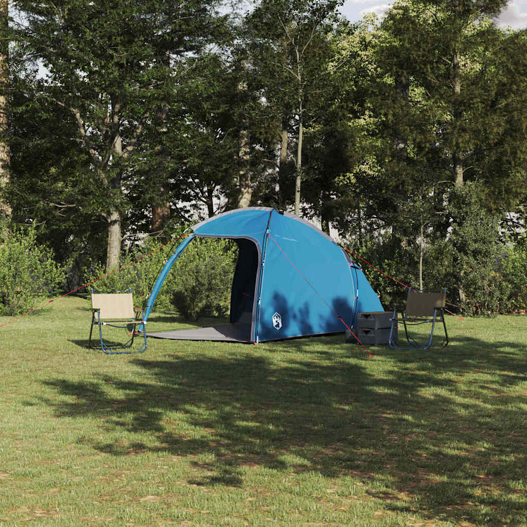 vidaXL Cabin Tent with Roof Blue 370 x 230 x 185 cm Taffeta