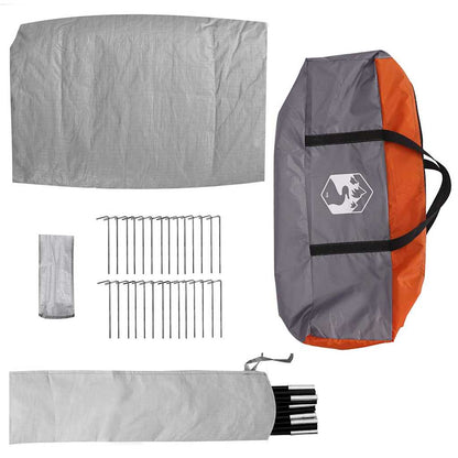 vidaXL Cabin Tent with Roof Grey and Orange 370 x 230 x 185 cm Taffeta