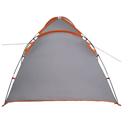 vidaXL Cabin Tent with Roof Grey and Orange 370 x 230 x 185 cm Taffeta