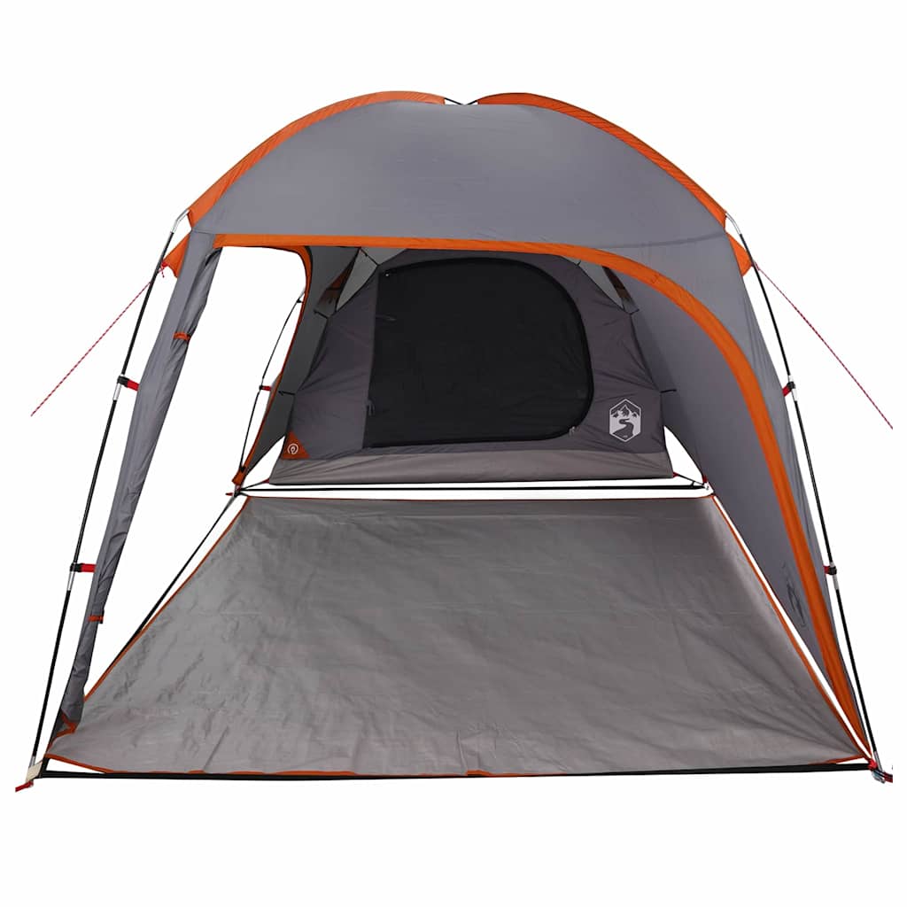 vidaXL Cabin Tent with Roof Grey and Orange 370 x 230 x 185 cm Taffeta