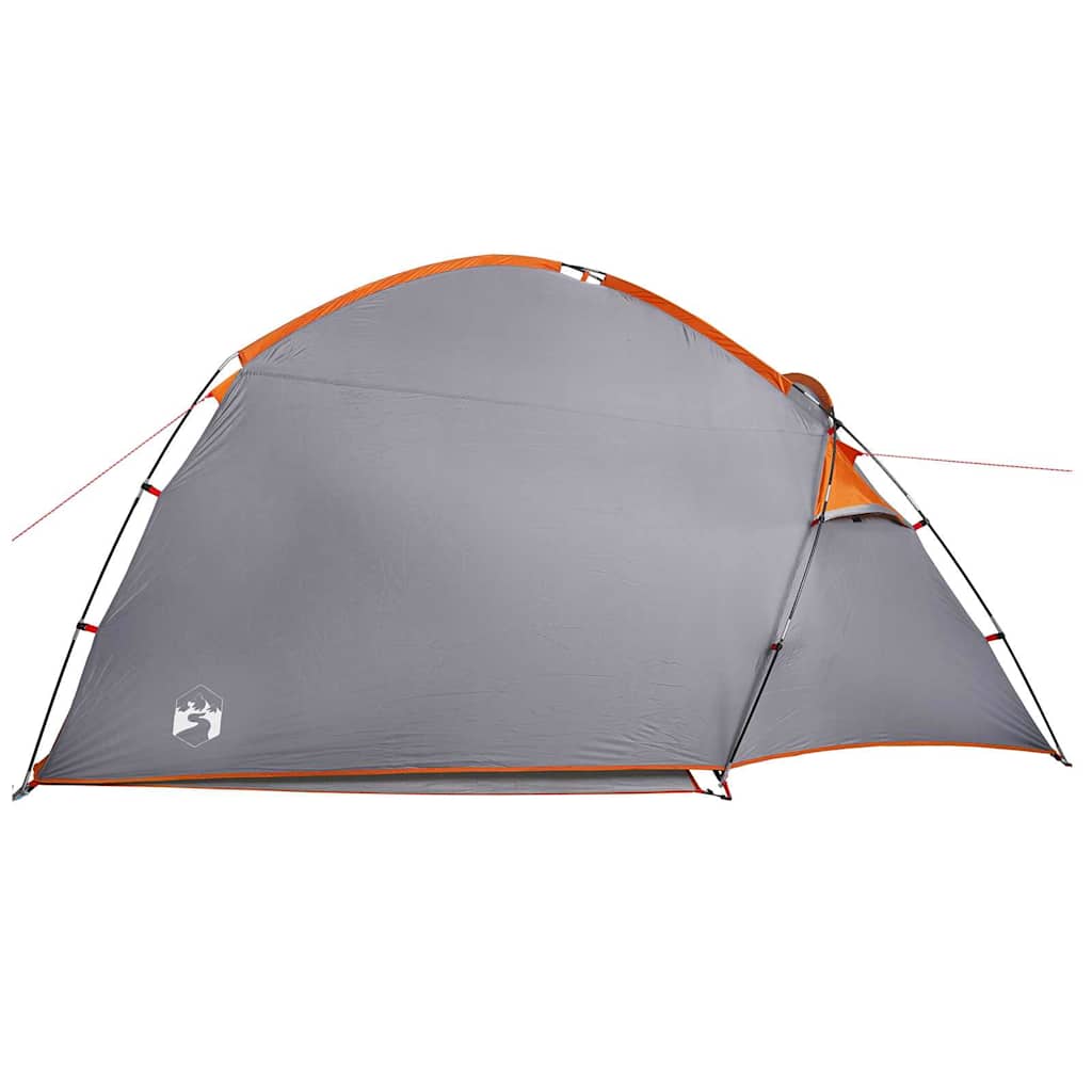 vidaXL Cabin Tent with Roof Grey and Orange 370 x 230 x 185 cm Taffeta