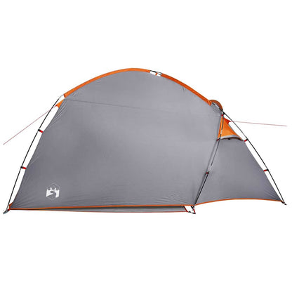 vidaXL Cabin Tent with Roof Grey and Orange 370 x 230 x 185 cm Taffeta