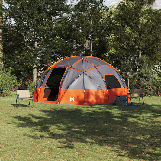vidaXL Dome Tent with Roof Grey and Orange 475 x 475 x 235 cm Taffeta