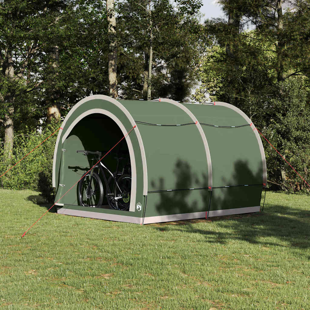 vidaXL Bike Storage Tent with Roof Green 256 x 222 x 182 cm Taffeta
