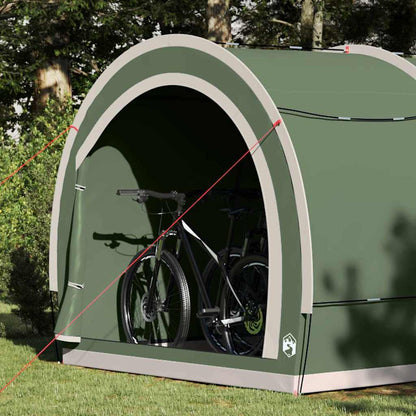vidaXL Bike Storage Tent with Roof Green 256 x 222 x 182 cm Taffeta