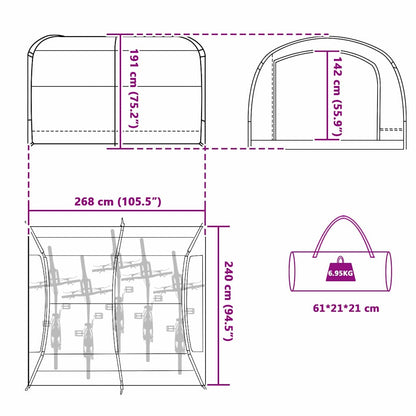 vidaXL Tent with Roof with Storage Blue 268 x 240 x 191 cm Polyester