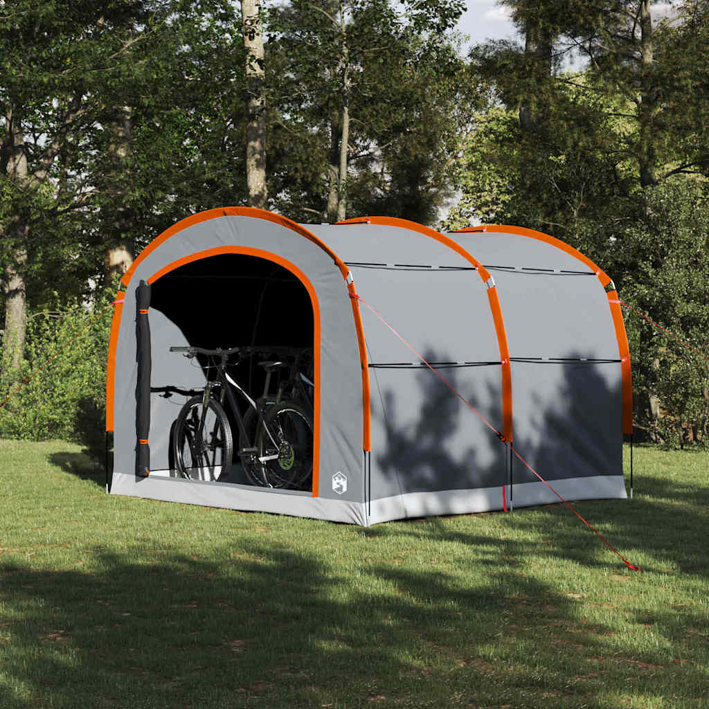vidaXL Bike Storage Tent Grey and Orange 268 x 240 x 191 cm Taffeta