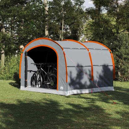 vidaXL Bike Storage Tent Grey and Orange 268 x 240 x 191 cm Taffeta