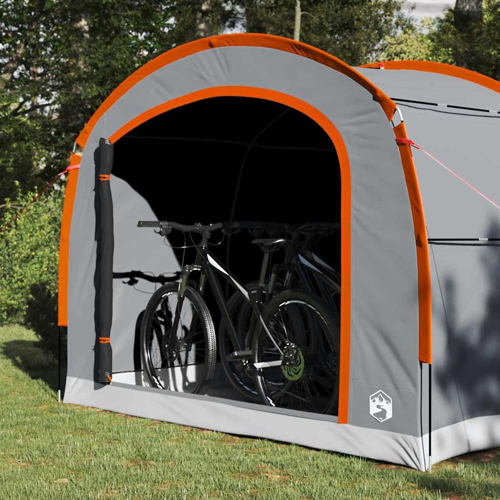 vidaXL Bike Storage Tent Grey and Orange 268 x 240 x 191 cm Taffeta
