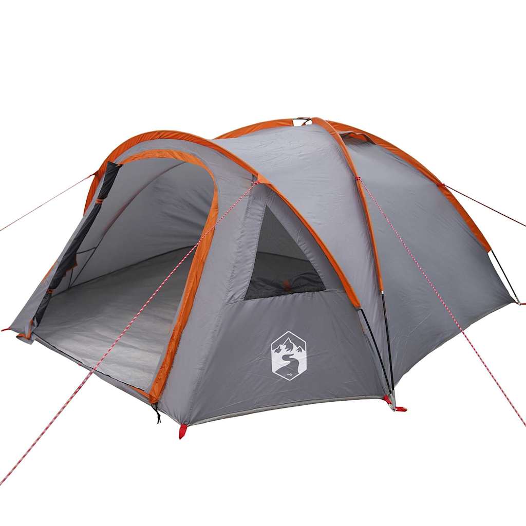 vidaXL Dome Tent 4-Person 308 x 268 x 130 cm Grey and Orange Taffeta