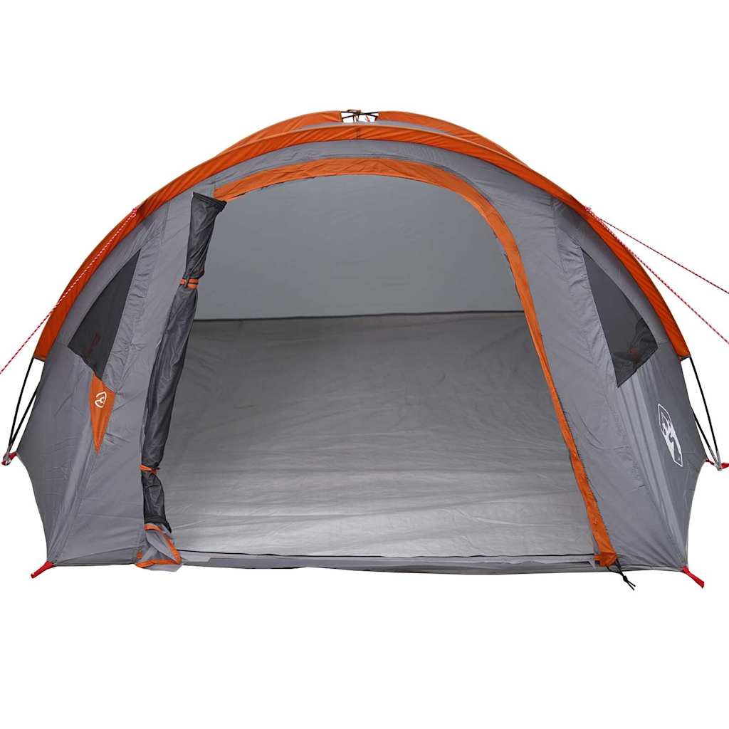 vidaXL Dome Tent 4-Person 308 x 268 x 130 cm Grey and Orange Taffeta