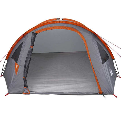 vidaXL Dome Tent 4-Person 308 x 268 x 130 cm Grey and Orange Taffeta