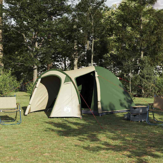 vidaXL Dome Tent 6-Person Green Taffeta Waterproof