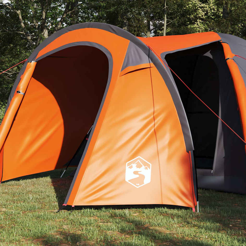 vidaXL Dome Tent Dome with Roof Grey and Orange 384 x 254 x 170 cm