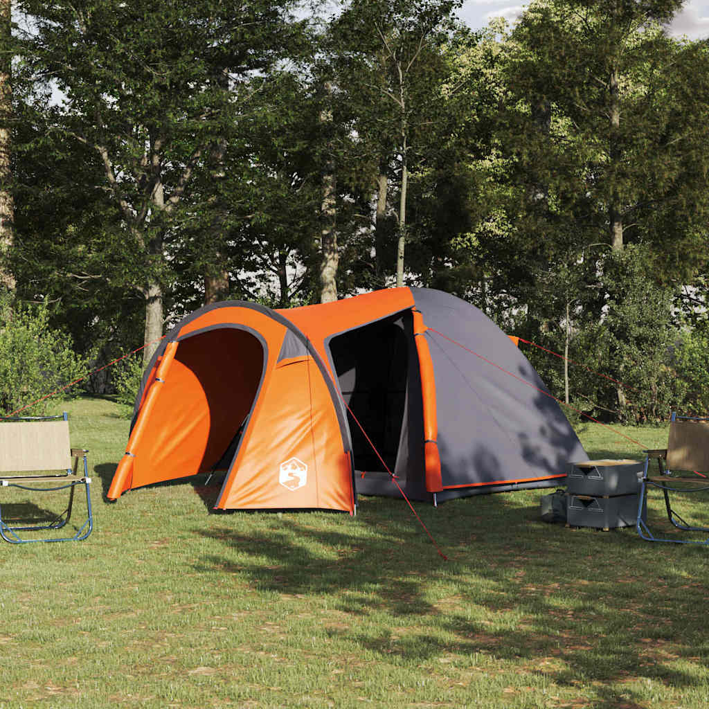 vidaXL Dome Tent Dome with Roof Grey and Orange 384 x 254 x 170 cm