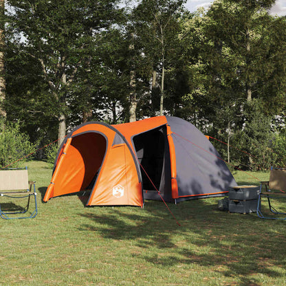vidaXL Dome Tent Dome with Roof Grey and Orange 384 x 254 x 170 cm