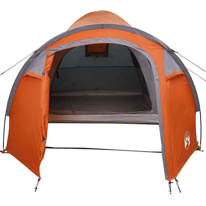 vidaXL Dome Tent Dome with Roof Grey and Orange 384 x 254 x 170 cm