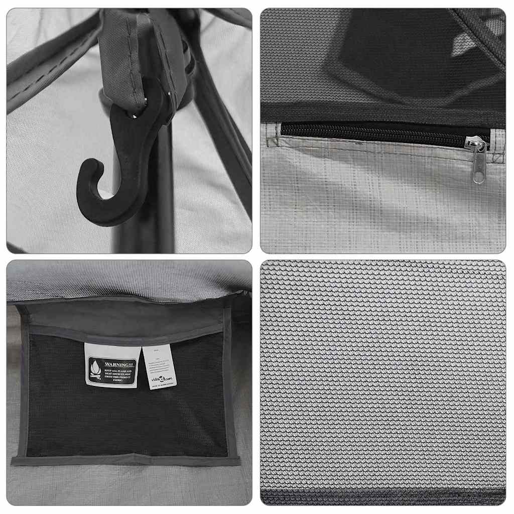vidaXL Inner Tent with Roof with Storage Black 240 x 160 x 133 cm Mesh