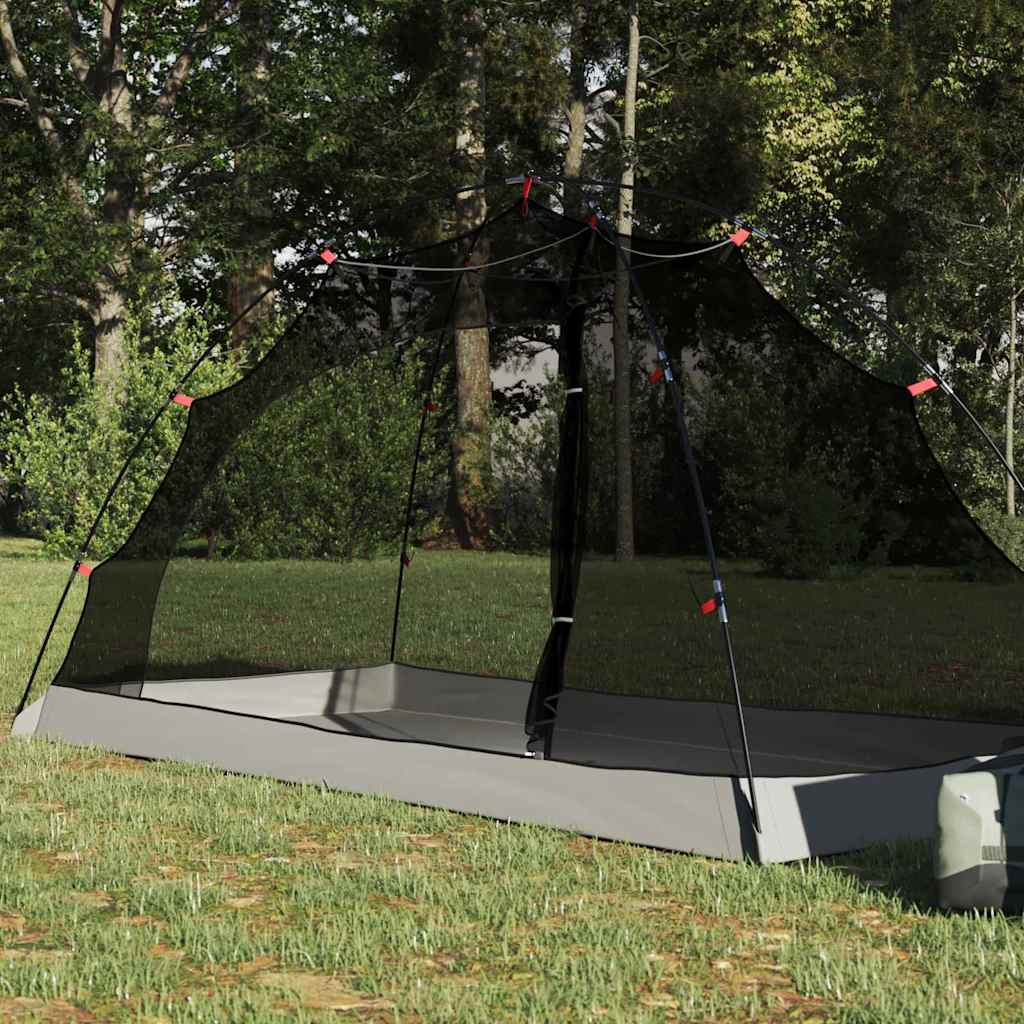 vidaXL Tent with Roof with Storage Grey and Black 236 x 150 x 136 cm