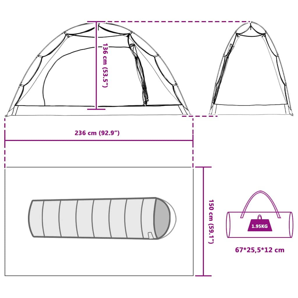vidaXL Tent with Roof with Storage Grey and Black 236 x 150 x 136 cm