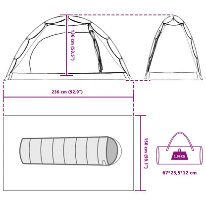 vidaXL Tent with Roof with Storage Grey and Black 236 x 150 x 136 cm