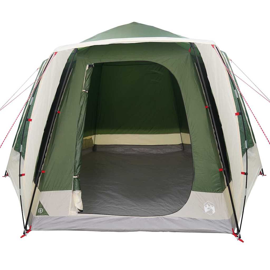 vidaXL Camping Tent Cabin with Roof Green 420 x 420 x 227 cm Polyester