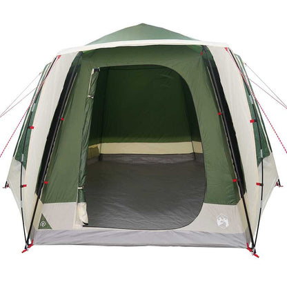 vidaXL Camping Tent Cabin with Roof Green 420 x 420 x 227 cm Polyester