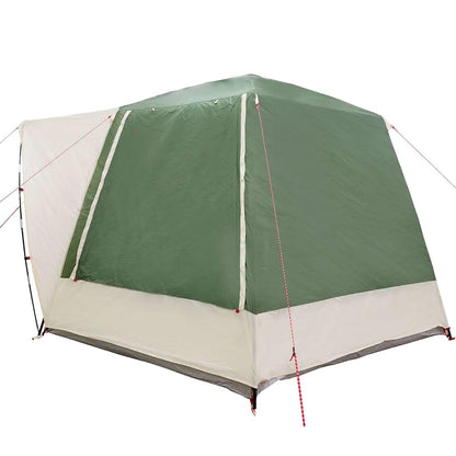 vidaXL Camping Tent Cabin with Roof Green 420 x 420 x 227 cm Polyester