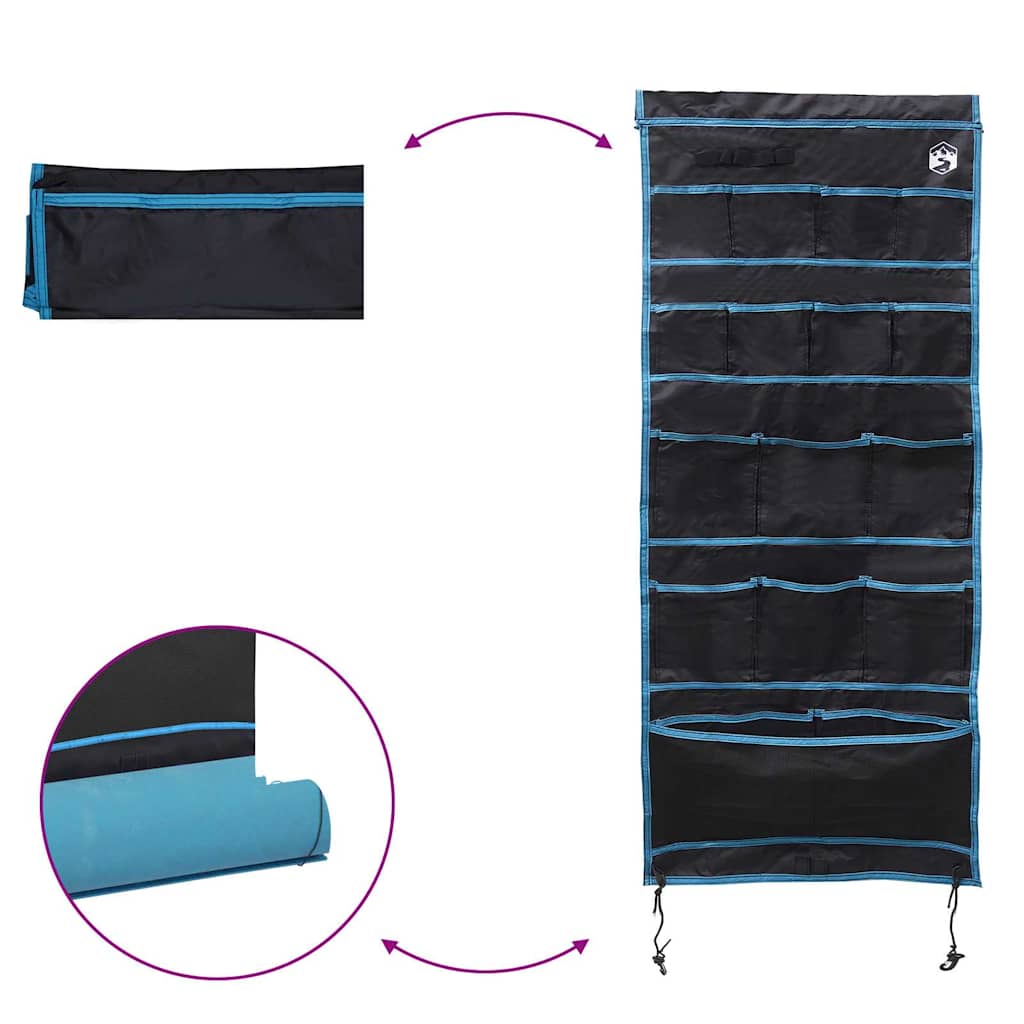 vidaXL Storage Bag with Storage Black and Blue 125 x 48 cm Oxford