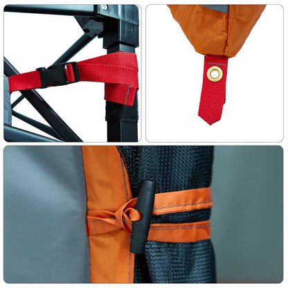 vidaXL Inner Tent with Roof Grey and Orange 280 x 220 x 176 cm Taffeta