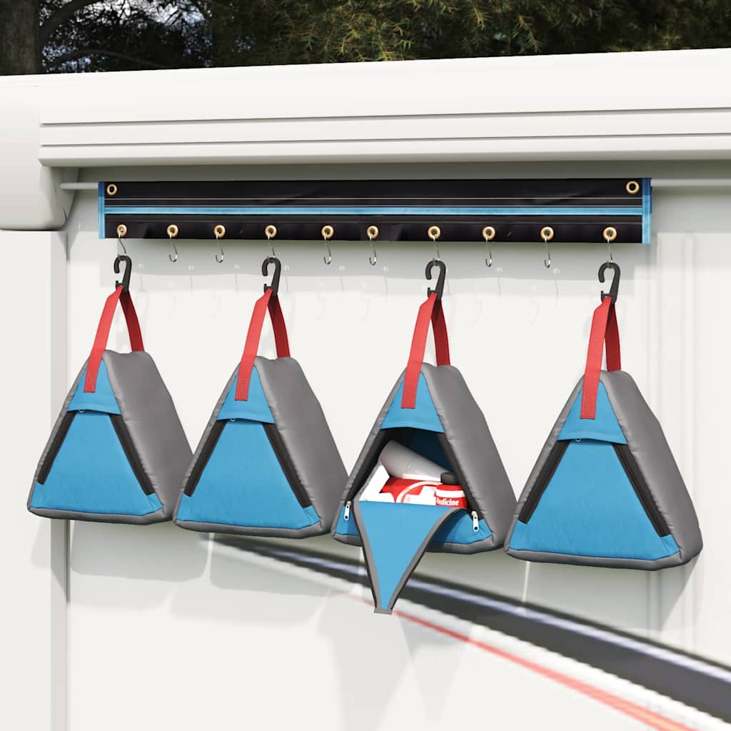 vidaXL Storage Bag 4 pcs Grey and Blue 24 x 16 x 24 cm Oxford