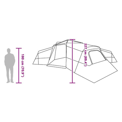 vidaXL Family Tent with Roof Blue 833 x 585 x 216 cm Taffeta