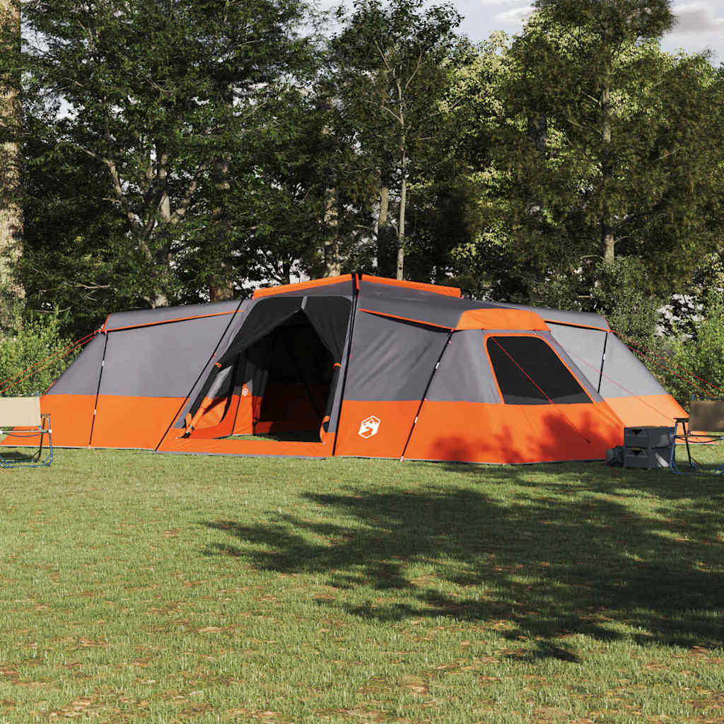 vidaXL Family Tent Grey and Orange 833 x 585 x 216 cm Taffeta